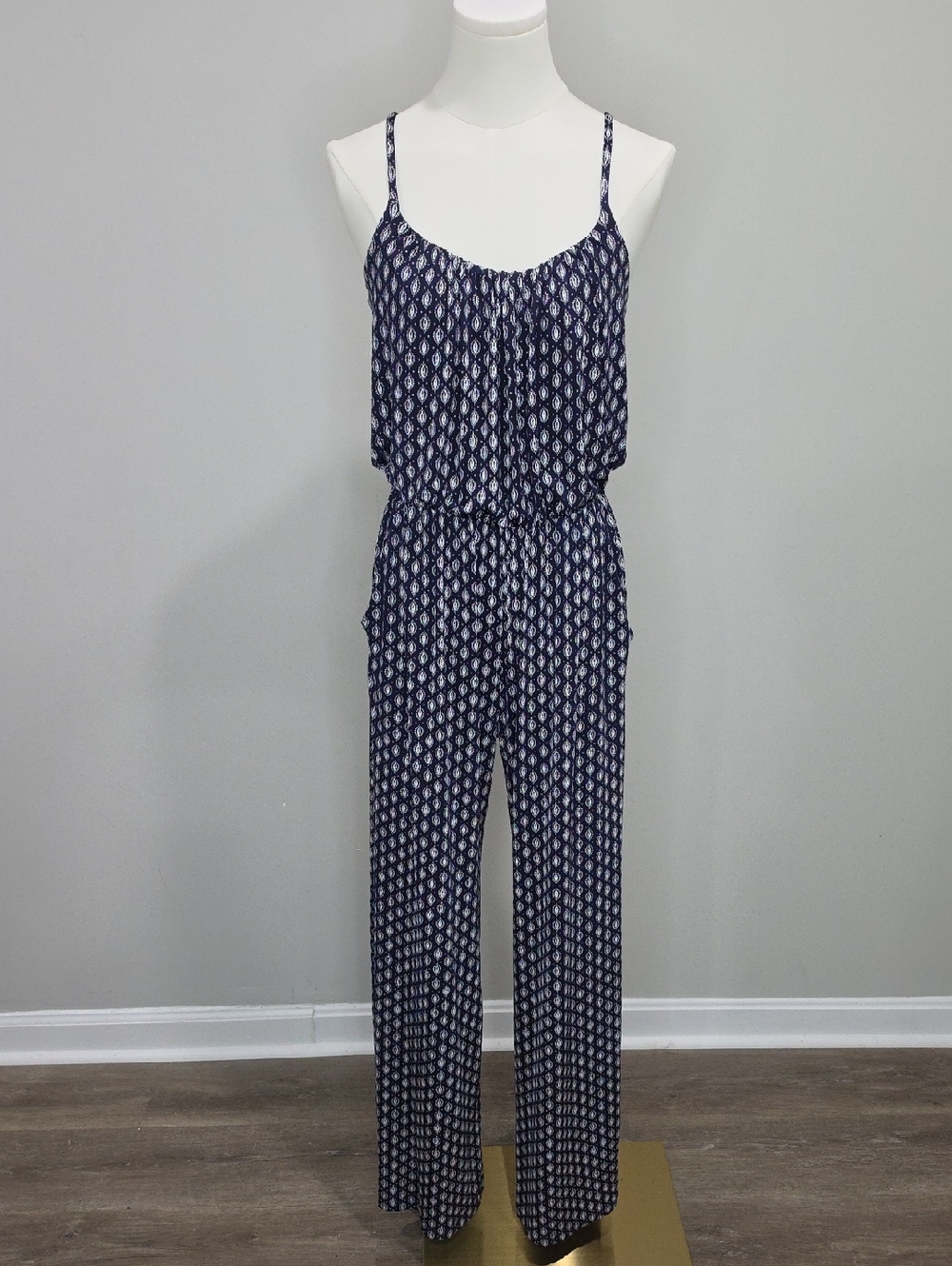 Kaileigh Adalia Knit Jumpsuit Small Navy